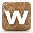 Letter a in Marble, on a white isolated background. 