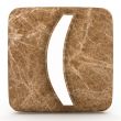 parentheses a in marble on a white isolated background. 