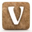 Marble roman numeral, on a white isolated background. 