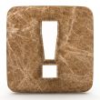 Marble Exclamation mark, on a white isolated background. 