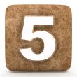 Marble number , on a white isolated background. 