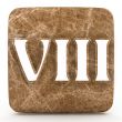 Marble roman numeral, on a white isolated background. 