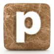 Letter a in Marble, on a white isolated background. 