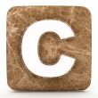 Letter a in Marble, on a white isolated background. 