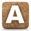 Letter a in Marble, on a white isolated background. 