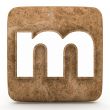 Letter a in Marble, on a white isolated background. 