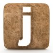 Letter a in Marble, on a white isolated background. 