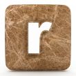 Letter a in Marble, on a white isolated background. 
