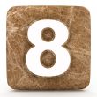 Marble number , on a white isolated background. 