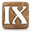Marble roman numeral, on a white isolated background. 