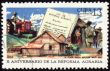 Scene from country life on post stamp