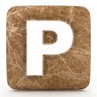 Letter a in Marble, on a white isolated background. 