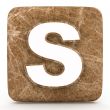 Letter a in Marble, on a white isolated background. 
