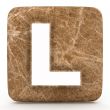 Letter a in Marble, on a white isolated background. 