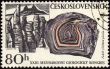 Mountains and minerals on post stamp