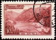 Lake Riza in Caucasus on post stamp