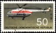 Flying helicopter Mi-8 on post stamp