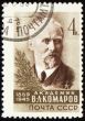 Russian academician Vladimir Komarov on post stamp
