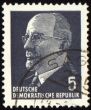 Walter Ulbricht portrait on postage stamp