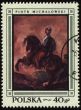 Canvas of Polish artist Piotr Michalowski on post stamp