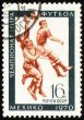 Football players on post stamp