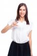 Young business woman with a business card