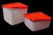 Plastic containers with red lid