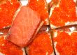 Sandwiches with red roe and salman