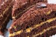 chocolate cake on a glass plate