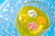 sugar flowers in a glass