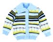 Baby sweater striped with blue strip