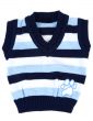 Baby sweater striped with blue strip