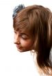 Portrait of the young girl in flower in hair