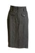 Gray feminine skirt with button