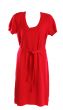 Red feminine knitted gown