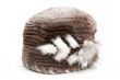 Women`s fur hat with the pattern
