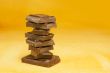 Chocolate stacked into bar