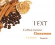 Coffee beans, cinnamon, lemon and sweets