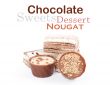 Chocolate and nuts over white