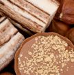 Closeup of coffee beans, cinnamon and nuts