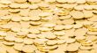golden coins isolated on white