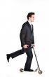 Businessman on scooter