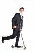 Businessman on scooter
