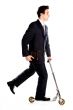 Businessman on scooter