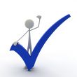 figure with a check mark