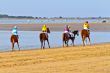 Horse race on Sanlucar of Barrameda, Spain, August  2011