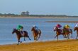 Horse race on Sanlucar of Barrameda, Spain, August  2011