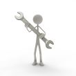 figure with a gray screw-wrench