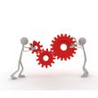 figures with cog wheel
