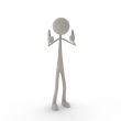 figure with thumbs up